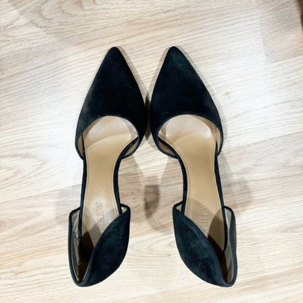 J.Crew Factory Women’s Black Suede‎ D’Orsay Pumps - Size 8